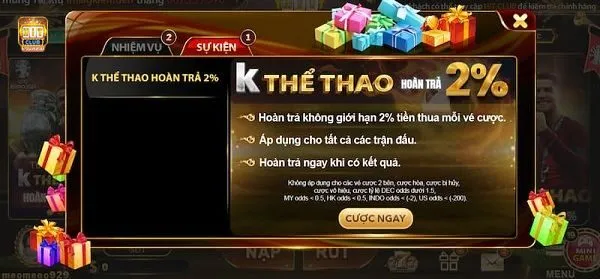 K thể thao Hit Club có các loại kèo cược nào?