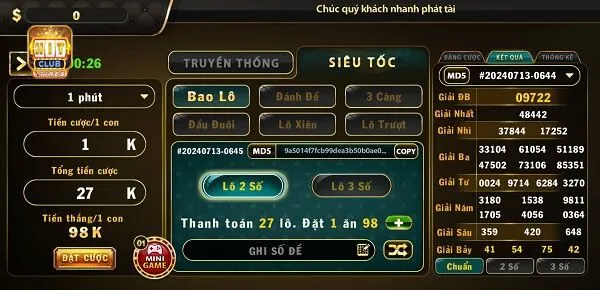 Luật chơi chi tiết và dễ hiểu của Lô đề siêu tốc tại Hit Club